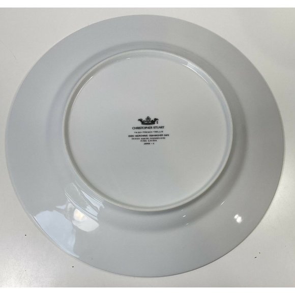 Christopher Stuart FRENCH TRELLIS White Floral Chop Plate Round Platter Dish 12" - Picture 6 of 6